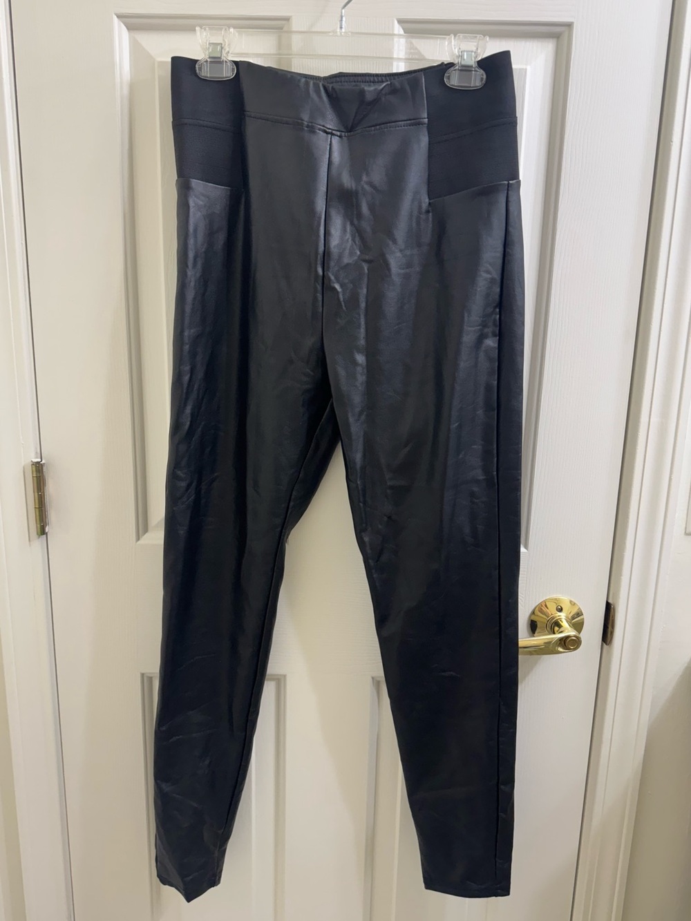 Women’s A New Dat Black Faux Leather leggings